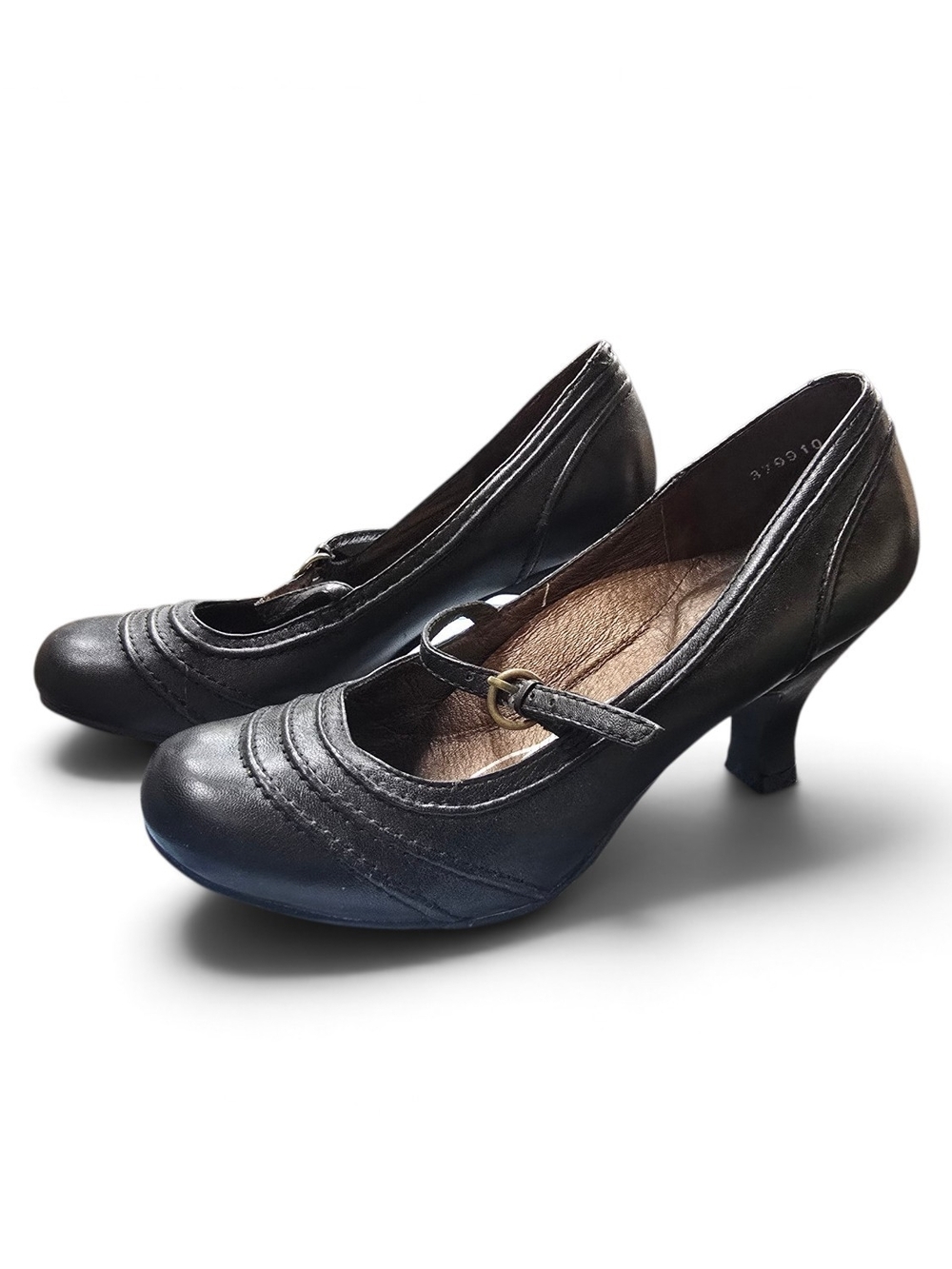 Hush Puppies Black Mary Jane Heels with Strap